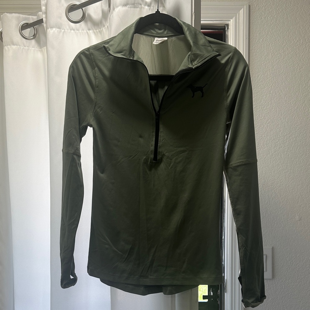 Olive Green Quarter-Zip Pullover